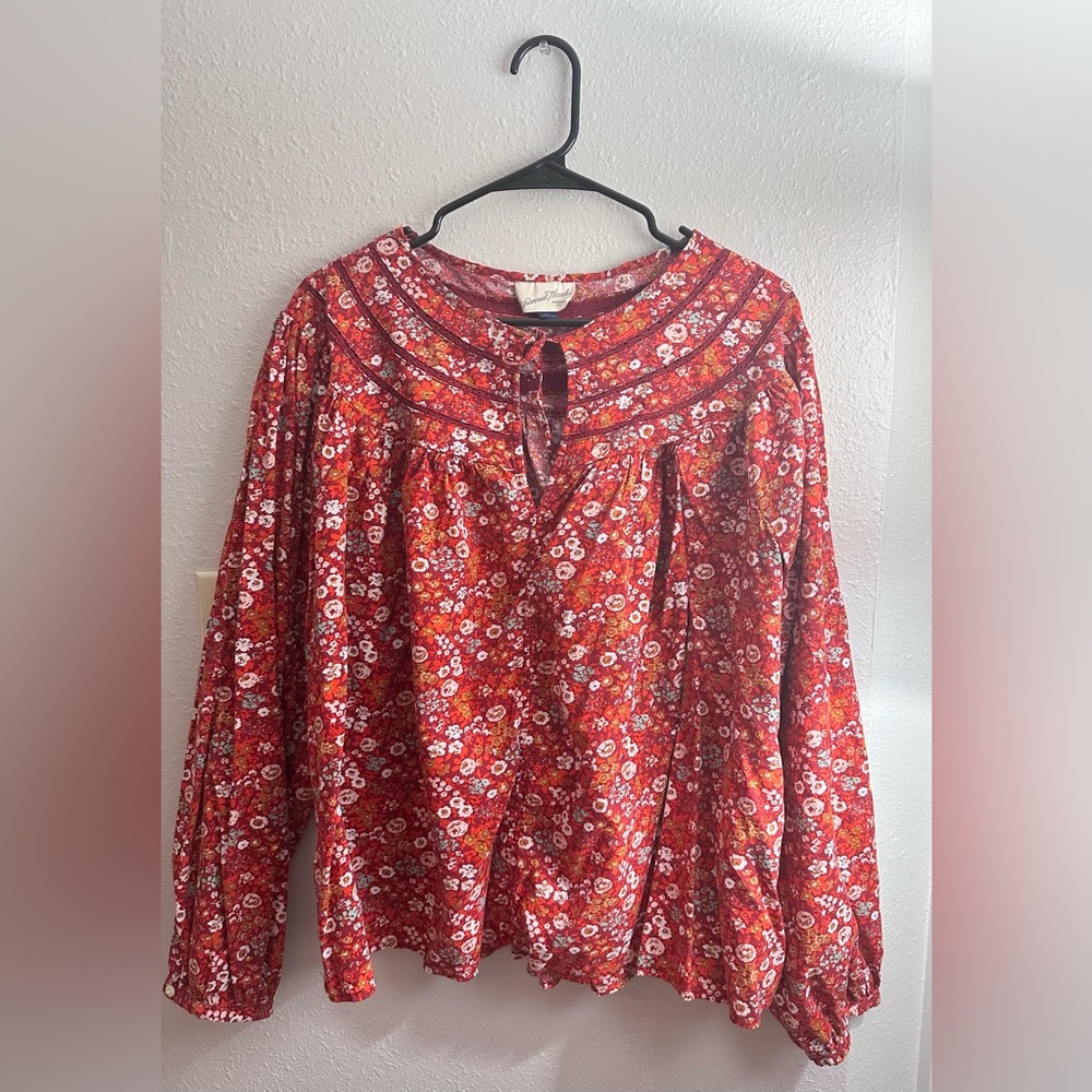 long-sleeve fall floral print